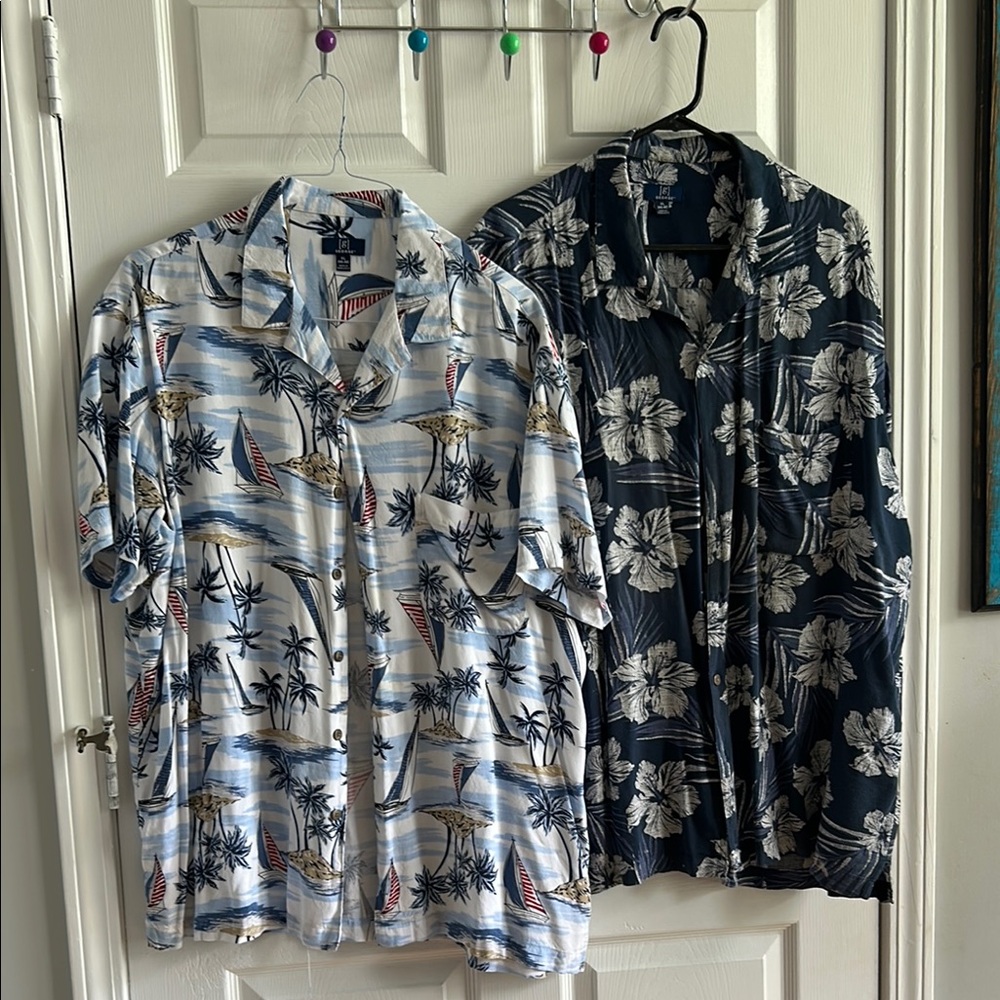 Tommy Bahama Men's Tropical Print Shirts - navy & white 2 white/blue/red/khaki